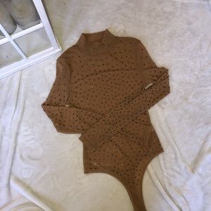 Mesh rhinestone bodysuit